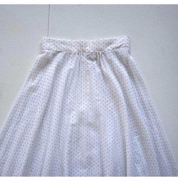 Vintage 80s Polkadot A Line Skirt / Size 3 / Coquette French Dots Retro Petite - Picture 3 of 7